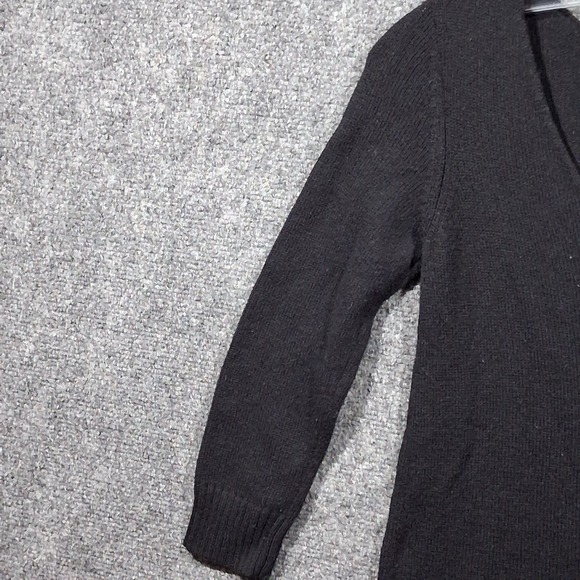 Express Long Sweater Women's XS Wool Blend 3/4 Sleeve Black Pockets - Picture 7 of 10